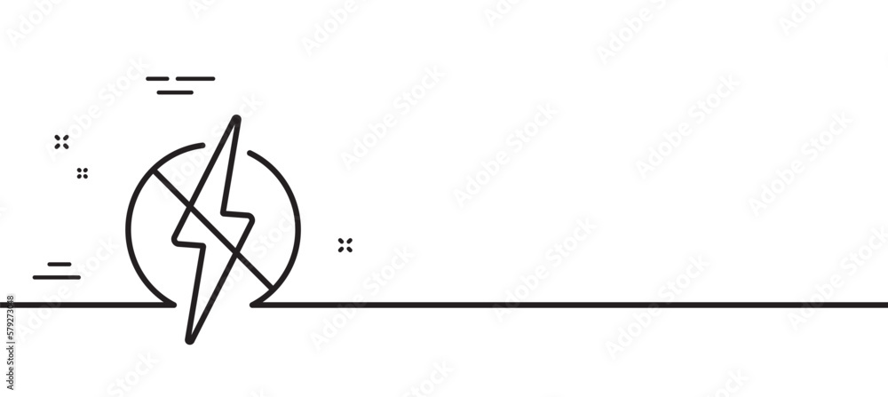 Poster antistatic line icon. lightning bolt sign. static energy symbol. minimal line illustration backgroun