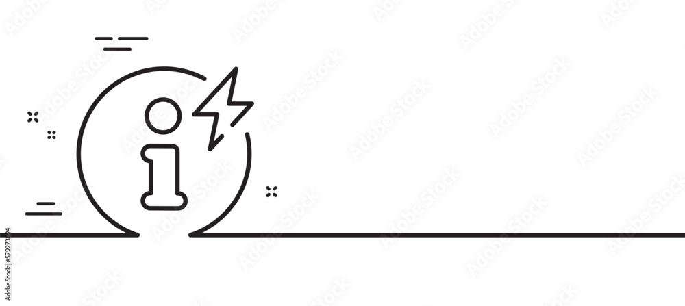Aufkleber power info line icon. electric energy information sign. charge inform symbol. minimal line illustrat