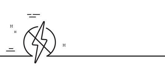 Antistatic line icon. Lightning bolt sign. Static energy symbol. Minimal line illustration background. Antistatic line icon pattern banner. White web template concept. Vector