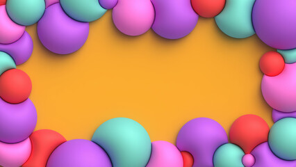 3D background with lots of colorful balloons
