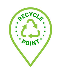 Recycling point sign poster vector concept