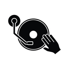 Turntable icon design, music and instrument, vinyl sign vector. isolated on a white background