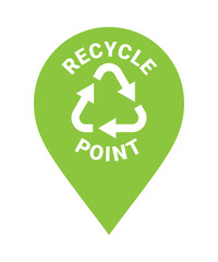 Recycling point sign poster vector concept