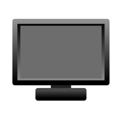 blank lcd monitor isolated on white