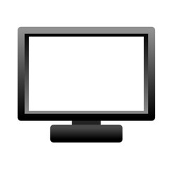 blank lcd monitor isolated on white