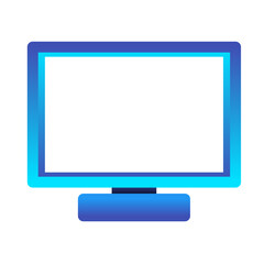 blank lcd monitor isolated on white