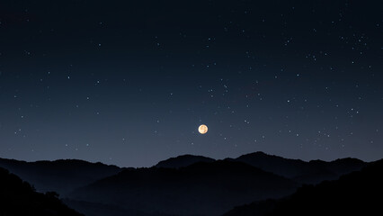 night sky with moon and stars