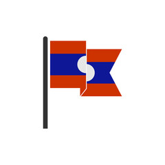 Laos flag icon set, Laos independence day icon set vector sign symbol