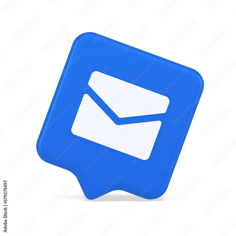 Poster Newsletter inbox chat message button remotely communication digital notification 3d speech bubble icon