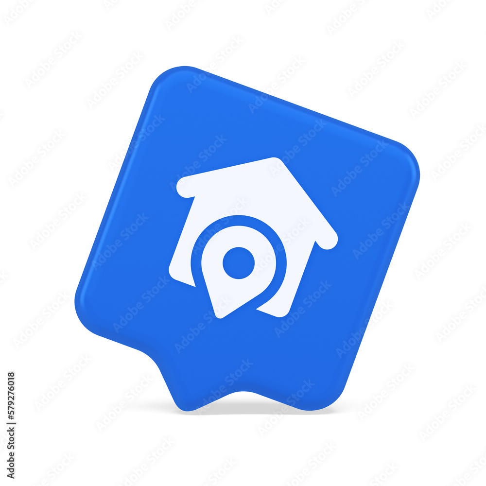 Poster house location gps route button distance navigation map pin pointer address direction 3d speech bubb