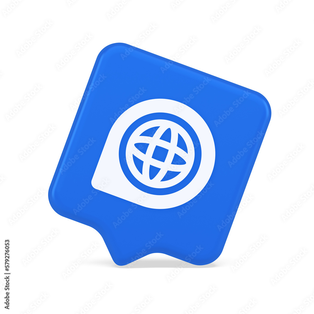 Poster internet access connection pointer button web address global cyberspace communication 3d speech bubb