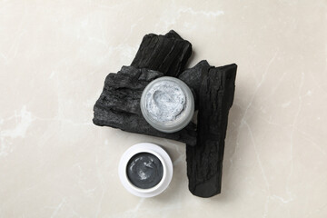 Beauty and skin care, cosmetic and charcoal