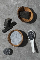 Beauty and skin care, cosmetic and charcoal