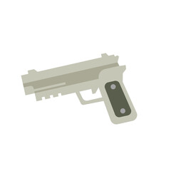 Handgun icon in flat color style. Weapon shooting danger killer attack