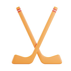 Hockey Stick 3D Icon