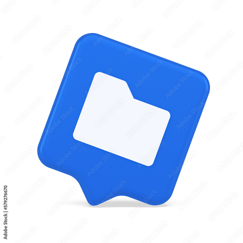 Poster file folder archive directory button cyberspace digital document storage organizing 3d speech bubble