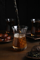 Concept of traditional turkish brewed hot drink