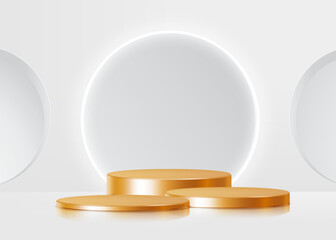 3d background products display podium scene with geometric platform stand to show cosmetic products. Stage showcase on pedestal display studio