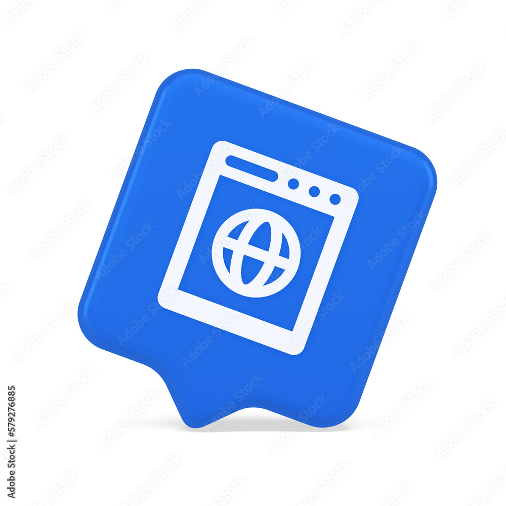 Poster internet browser global wireless connection button cyberspace virtual networking 3d speech bubble ic