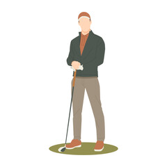 golf player in training practicing isolated illustration