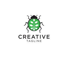 Creative combinations of ladybug and tree logo. ladybug logo design
