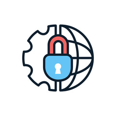 Global Security Vector illustration icon