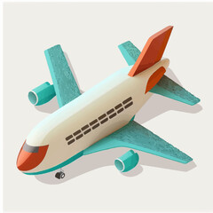 Airplane vector illustration flat style hand drawn jet