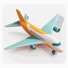 Airplane vector illustration flat style hand drawn jet