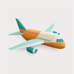 Airplane vector illustration flat style hand drawn jet