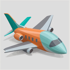 Airplane vector illustration flat style hand drawn jet