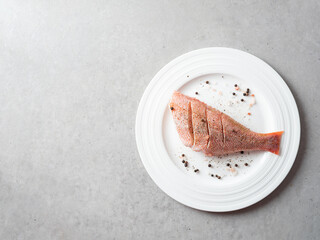 Red rockfish on a plate