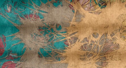 Abstract Grunge Background Graphic Watercolor Stylization on Textured Canvas of Chaetic Strokes of Paint Spots