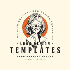 Bad girl logo design template