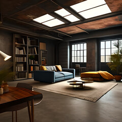 interior of a living room, created using Generative Ai