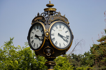 Fototapeta na wymiar old clock in the park