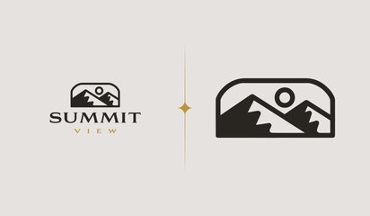 Mountain Peak Hill Top. Universal creative premium symbol. Vector sign icon logo template. Vector illustration