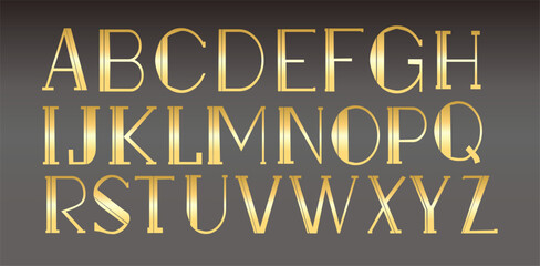 Gold Elegant Alphabet letter fonts font