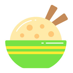 A beautiful design of rice bowl vector icon
