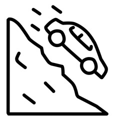 Road Accident Line Icon