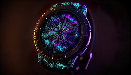 Futuristic concept of an abstract luxury smart watch, artwork