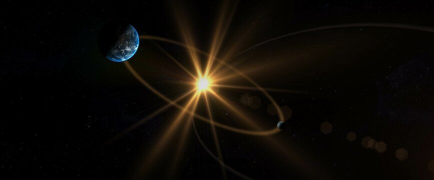 spring equinox 3d illustration concept