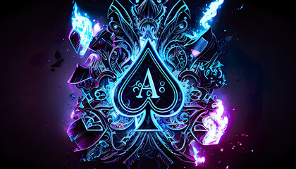 Abstract ace of spades, illustration, artwork