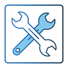 Wrench icon illustration. icon related to tool. Two tone icon style, lineal color. Simple vector design editable