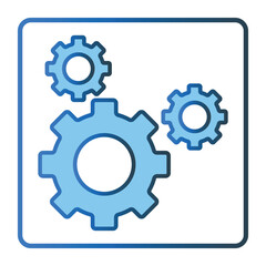Gear icon illustration. icon related to tool. Two tone icon style, lineal color. Simple vector design editable