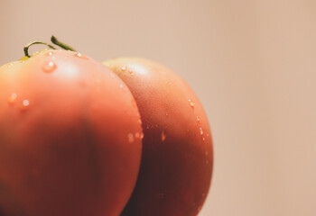 Red Tomato similar in ass,butt women.Concept Female organs isolated