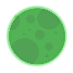green full moon ramadhan theme element design 