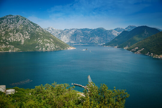 Amazing view from the observation point in the mountain road in Bay of Kotor © Anna Lurye