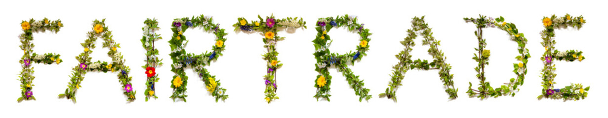 Colorful Blooming Flower Letters Building Word Fairtrade