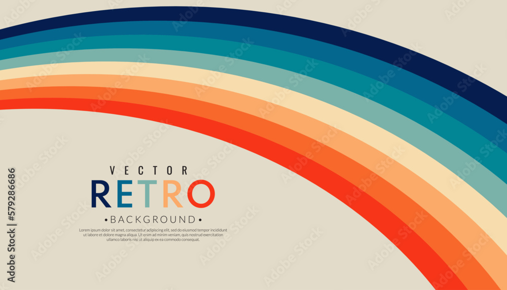 Aufkleber abstract minimalist retro background with curve stripes elements. graphic vector flat design style. 