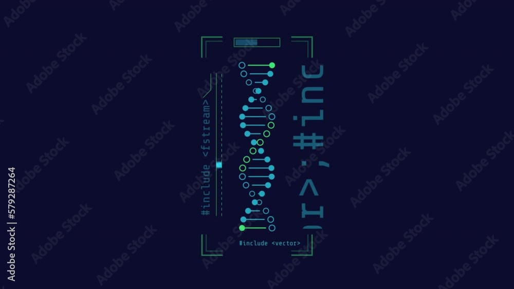 Poster looped animation of the dna symbol hud element.